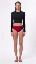 Panelled Brief Crimson